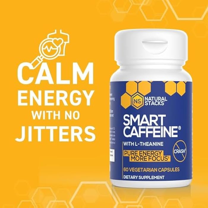 NATURAL STACKS Smart Caffeine Pills - 100mg Caffeine + 200mg L-Theanine Supplement - Supports Energy and Focus - No Jitters and No Crash - 60 Capsules - Image 4
