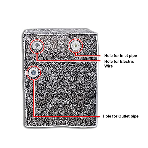 Classic® Front Load Washing Machine Cover Suitable for Siemens 6.5 Kg, 7 Kg, 7.5 Kg, 8 Kg, 8.5 Kg, 9 Kg (63cmsX63cmsX81cms, Black Flower) - Image 5