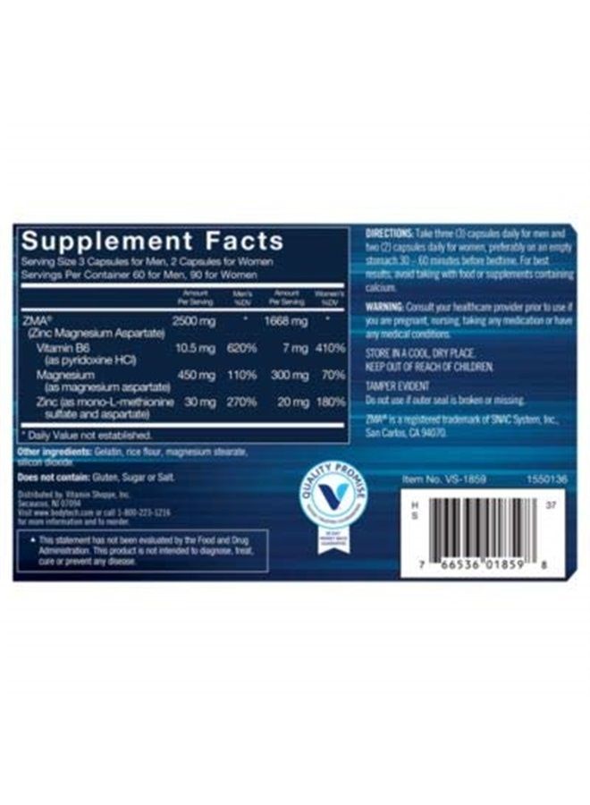 BodyTech ZMA Tech 2500MG (Zinc Magnesium Aspartate) with Vitamin B6, Magnesium Zinc (180 Capsules) - Image 2