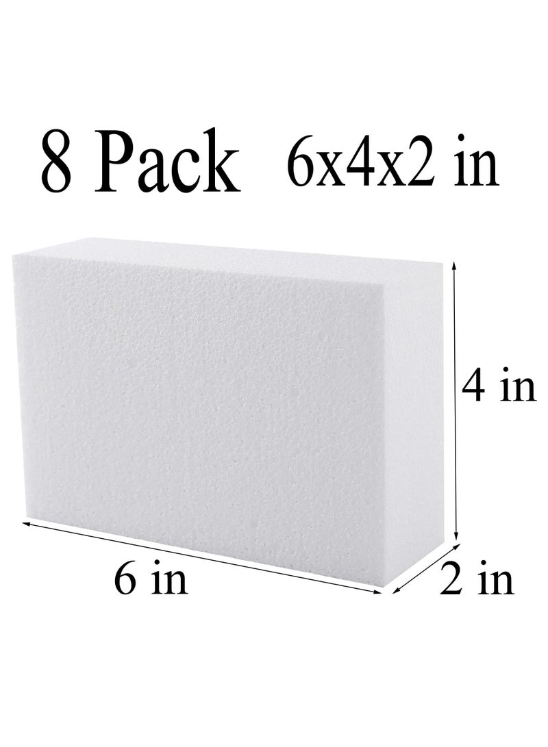 كرافت ماجيك 8 عبوات من كتل الرغوة الحرفية - طوب رغوة البوليسترين المستطيل مقاس 6 × 4 × 2 بوصة للنحت الفني ، وتنسيقات الزهور ، والحرف اليدوية ، والمشاريع المدرسية ، والديكور المنزلي ، والنمذجة ، ومستلزمات النحت. - Image 2