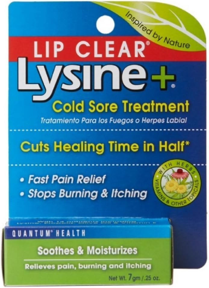 Quantum Lip Clear Lysine+ Cold Sore Treatment - 0.25 oz (Pack of 3)