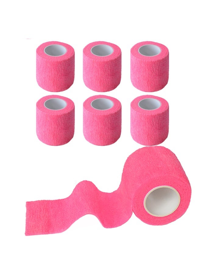 6 Pack Bandage（5cm*4.5m）, Elastic Sports, Sports Bandage, Veterinary Wrap, Suitable For Sports, Wrist, Ankle (Pink) - Image 1