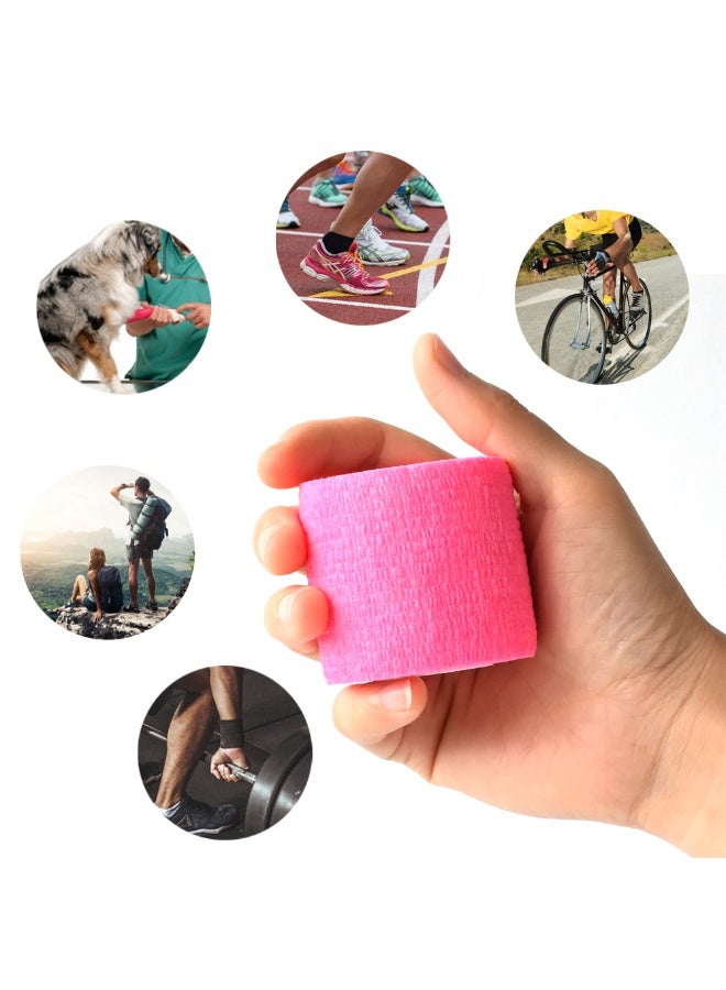 6 Pack Bandage（5cm*4.5m）, Elastic Sports, Sports Bandage, Veterinary Wrap, Suitable For Sports, Wrist, Ankle (Pink) - Image 5