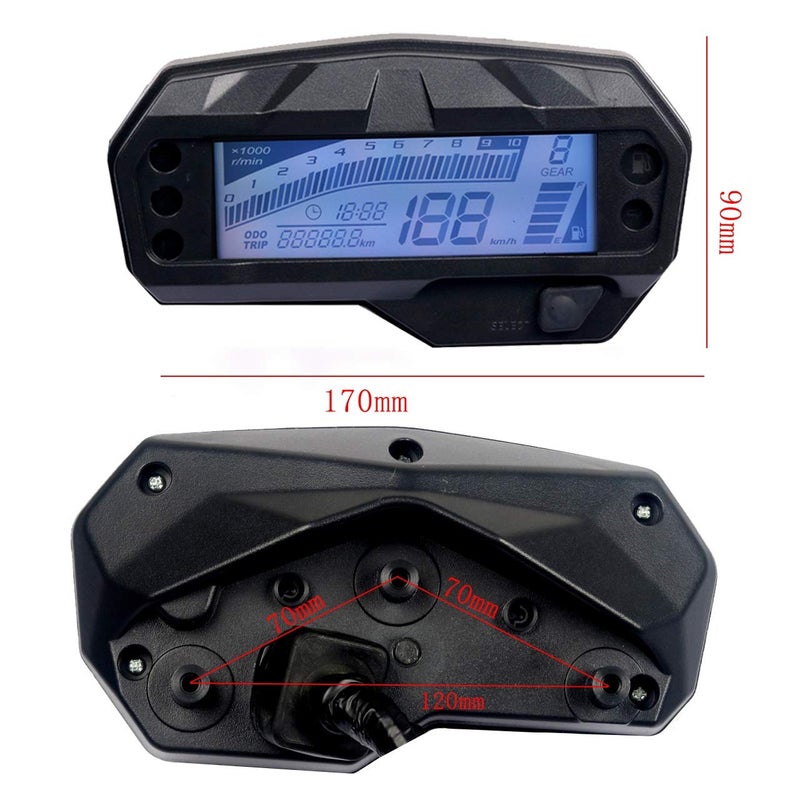 DEMULAX Digital Motorcycle Speedometer Gauge for Yamaha FZ16 - Image 2