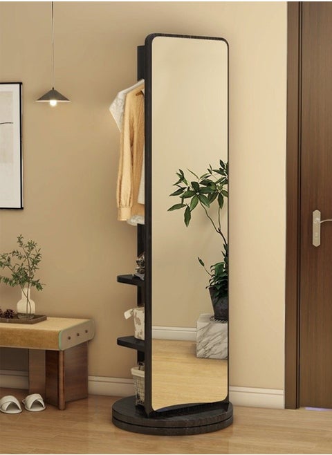 Rotating Solid Wood Dressing Mirror Cabinet with Storage Full Length Rotatable Mirror
