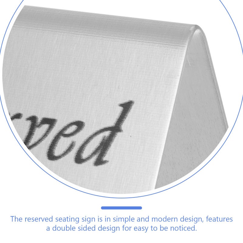 Double Sided Stainless Steel Reserved Seat Sign For Restaurant Bar Club Service - Image 4