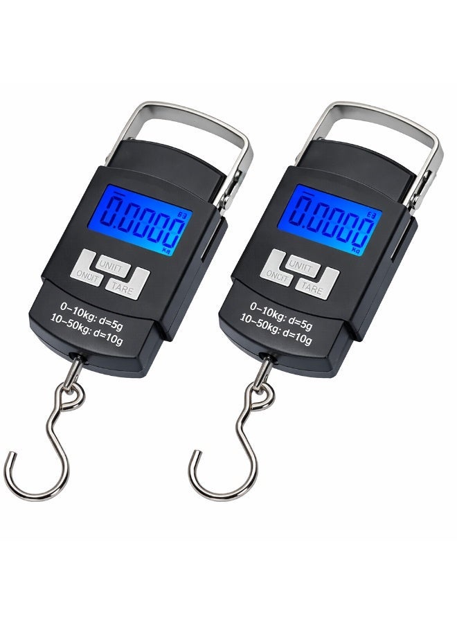 SCALE 2 Peice Digital Hanging Luggage Scale 50kg Capacity with LCD Backlit Display, Tare & Unit Conversion – Portable Travel Weight Scale - Image 1
