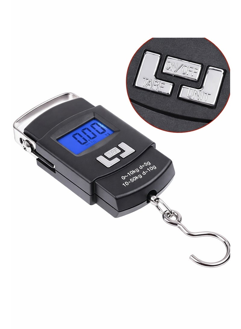 SCALE 2 Peice Digital Hanging Luggage Scale 50kg Capacity with LCD Backlit Display, Tare & Unit Conversion – Portable Travel Weight Scale - Image 2