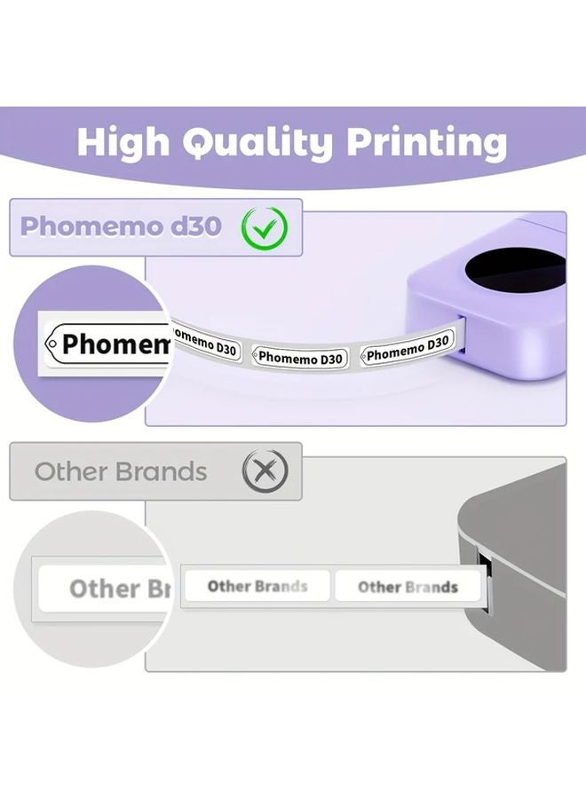 طابعة حرارية محمولة لصنع الملصقات باللون الأرجواني قابلة لإعادة الشحن وسهلة الاستخدام للمكتب وتنظيم المنزل - Image 5