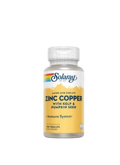 Solaray Zinc Copper Amino Acid Chelates With Kelp And Pumpkin Seed Vegan 100 Serving 