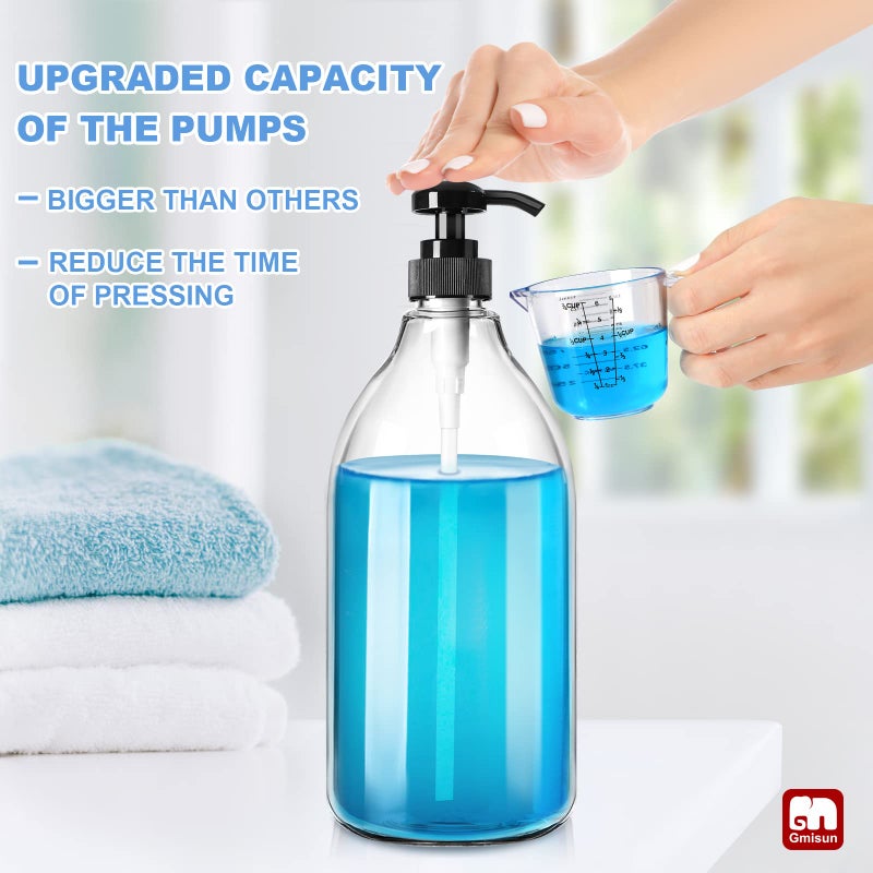 GMISUN Laundry Detergent Dispenser, 2 Pack Liquid Laundry Soap Dispenser, 64oz Storage Container for Farmhouse Laundry Room Decor, Liquid Bottle Organizer for Detergent/Softener/Bleach - Image 5