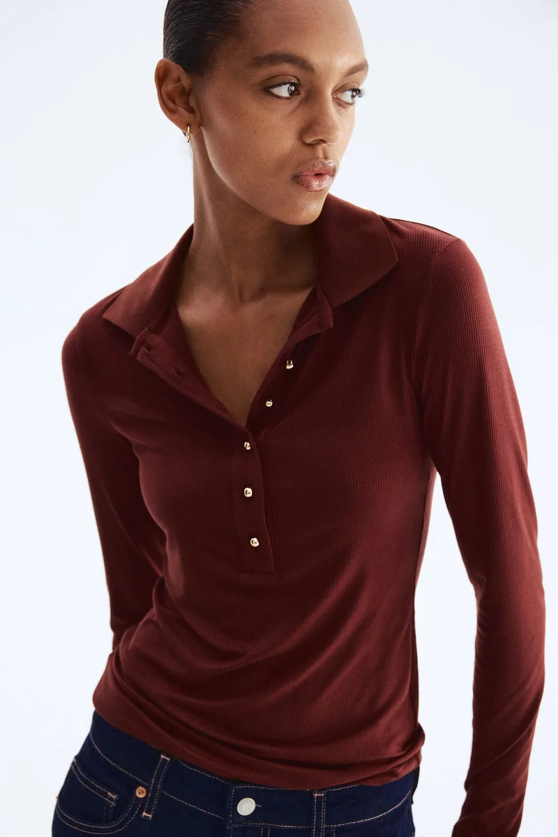 اتش اند ام تي-شيرت بولو مرن ومحبوك