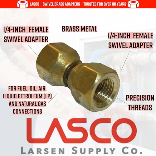 LASCO 17-5911 1/4-Inch Female Flare Swivel Brass Adapter - Image 2