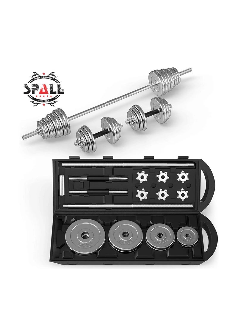 Spall Adjustable Dumbbells Weigh Set Free Weight With Connecting Rod Use As Barbell For Men And Women Home Gym Work Out Training Fitness Equipment All Purpose - Image 1