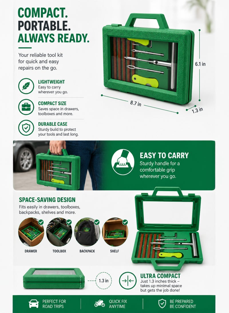 DBLEW Bike Tubeless Tire Tyre Puncture Plug Repair Tool Kit - Image 5