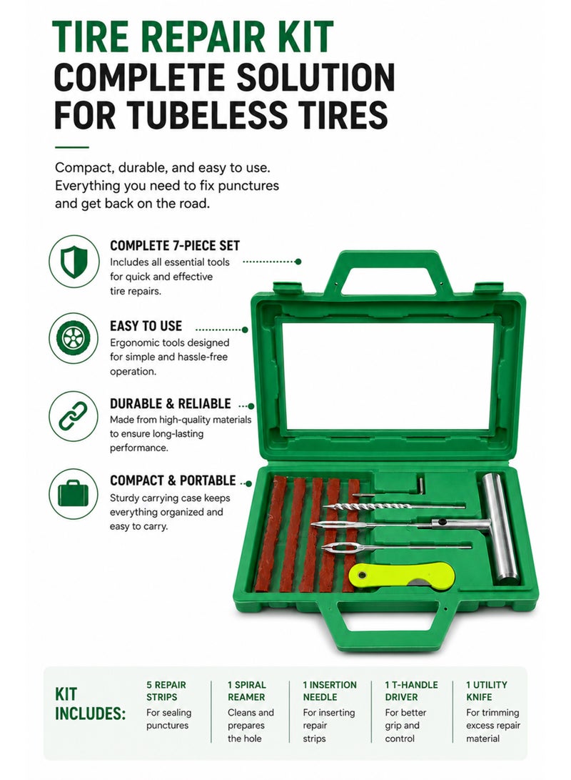 DBLEW Bike Tubeless Tire Tyre Puncture Plug Repair Tool Kit - Image 2