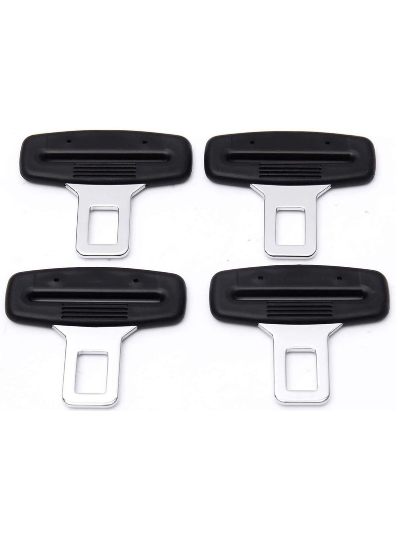 4pcs Car Seat Belt Clips, Car Seat Belt Insert Metal Tongue, Seat Safety Belt Buckle Auto Metal Seat Belt Clip, Universal for Most Vehicle. (Black) - Image 1