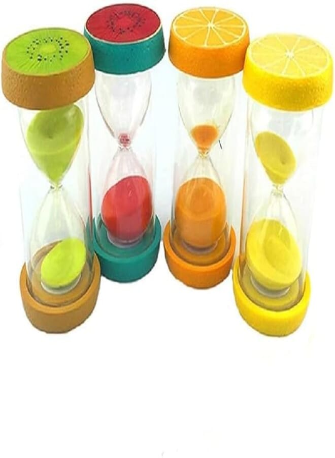 Decorative Fruit-Themed Sand Timer, 3 Minutes, Glass Hourglass with Colourful Sand, Set of 1/16 cm