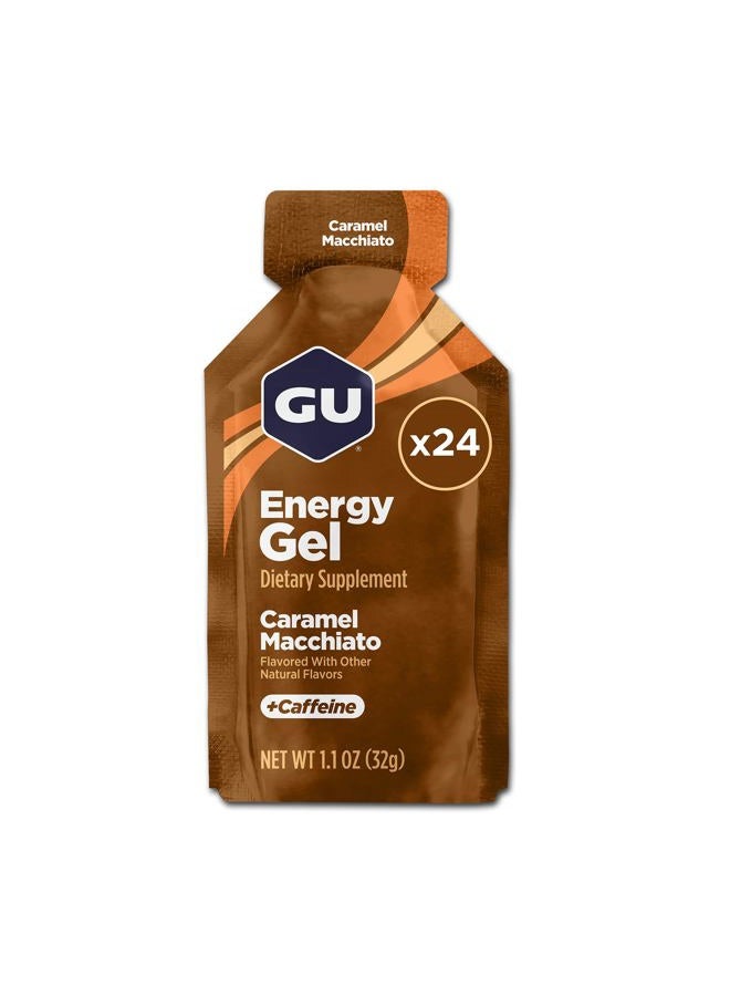 Gu Energy أصلي تغذية رياضية جل الطاقة (كراميل ماكياتو، 24-عدد) - Image 1