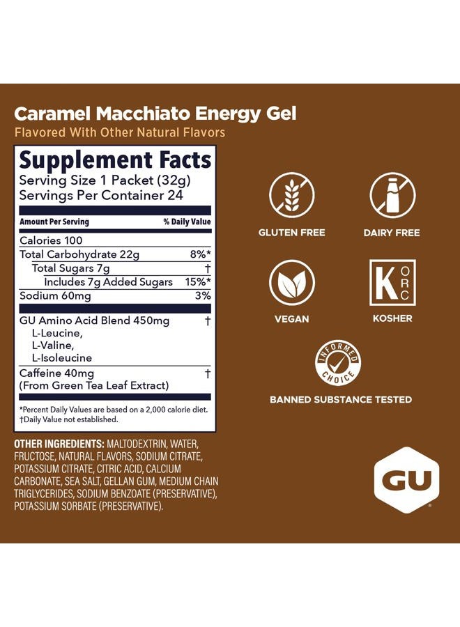 Gu Energy أصلي تغذية رياضية جل الطاقة (كراميل ماكياتو، 24-عدد) - Image 3