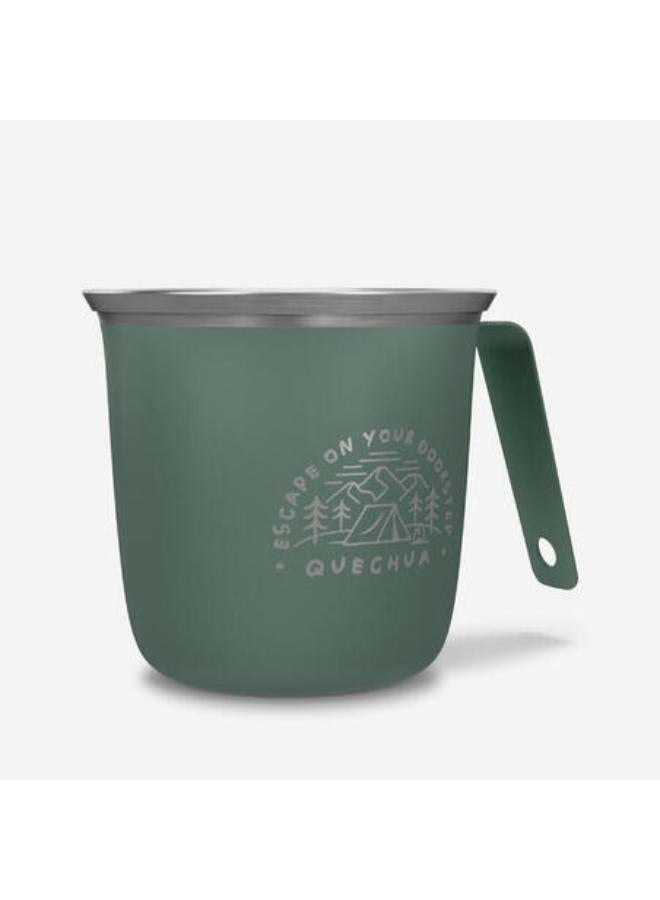Quechua 0.3L Stainless Steel Cup 500 for camping and hiking - Green. - Image 2