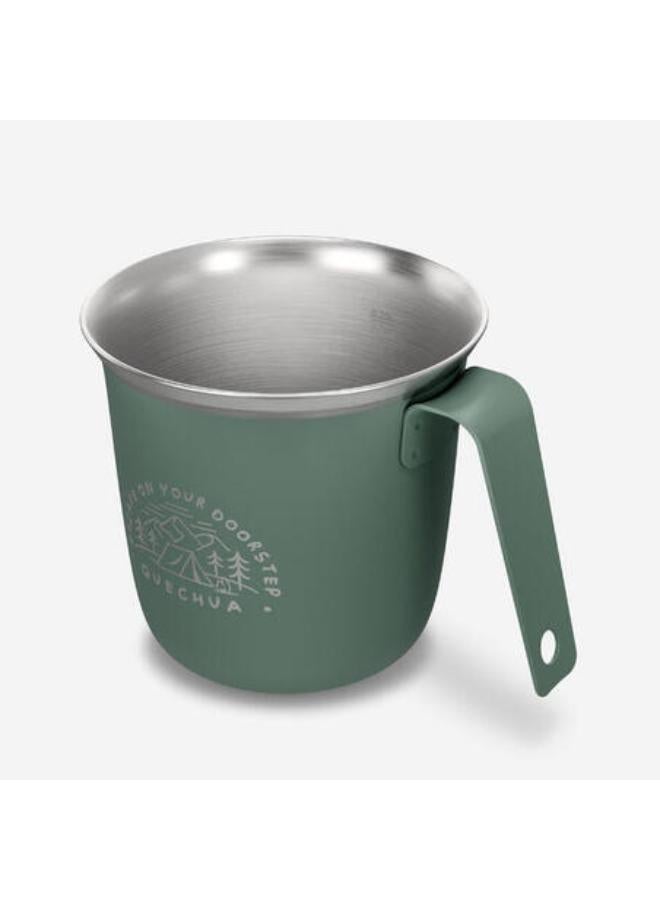 Quechua 0.3L Stainless Steel Cup 500 for camping and hiking - Green. - Image 3