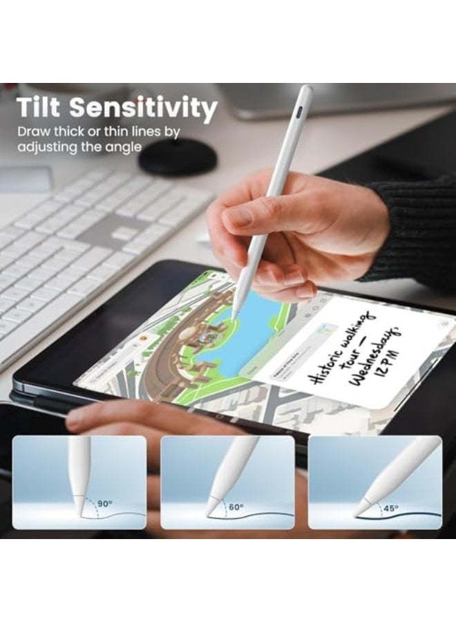 Stylus Pen for ipad 2018-2025, USB-C Fast Charging Pencil, LED Power Display with Palm Rejection, Tilt Sensitivity, for iPad 11/10/9/8/7/6/A16, Pro 11"/12.9"/M4, Air 3/4/5/6/7/M2/M3, Mini 5/6/7 - Image 5