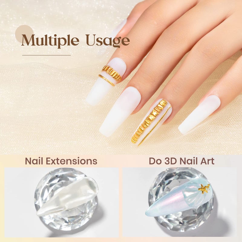 SUPWEE Solid Builder Gel for Nail Extension - 30g Clear Non Stick Hand, 3D Sculpture Carving Gel Modeling Nail Art Soak Off Manicure DIY At Home - Image 4