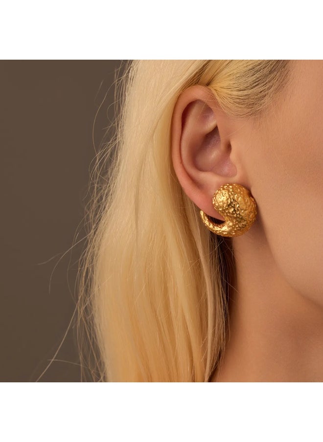 Luxuria 18K Gold Plated Stainless Steel Hypoallergenic Earrings for Women Fashion Jewelry  - Image 3