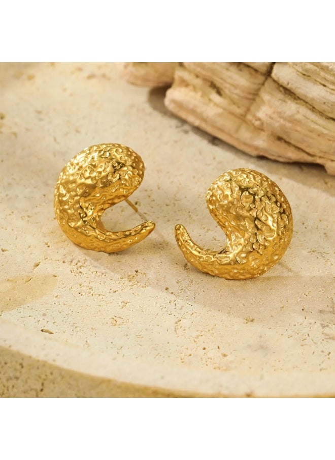 Luxuria 18K Gold Plated Stainless Steel Hypoallergenic Earrings for Women Fashion Jewelry  - Image 2