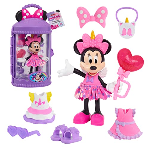 Just Play Disney Junior Minnie Mouse Fabulous Fashion Doll Unicorn Fantasy 14pieces Pretend Play Kids Toys for Ages 3 Up by Just Play - Image 1