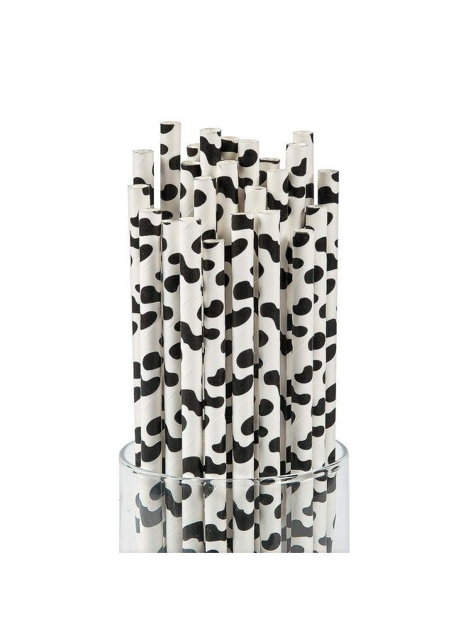 Fun Express Cow Paper Drinking Straws 24 Pack Birthday And Party Supplies - Image 2