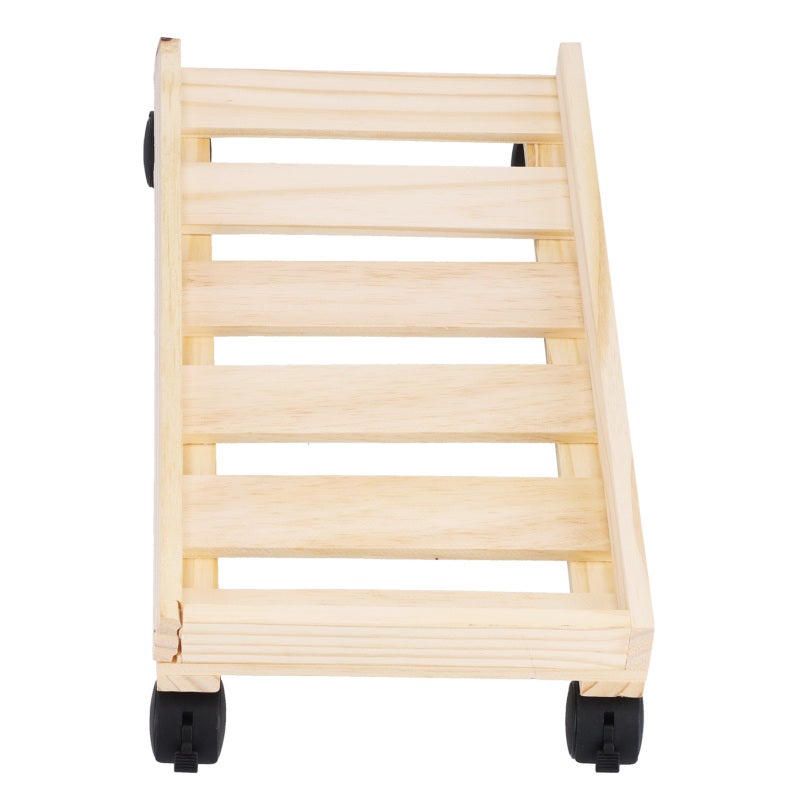 Mobile Computer Bracket Wooden CPU Stand Heat Dissipation Bracket - Moveable Host Stand with 4 Rollers for Home Office Computer Tower Storage - Image 4