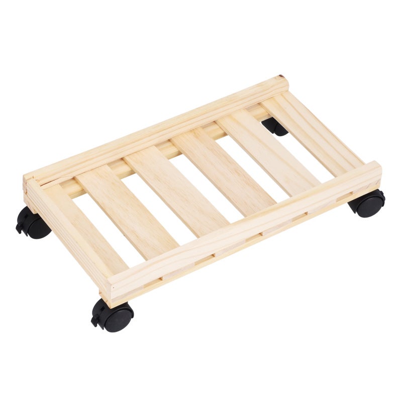 Mobile Computer Bracket Wooden CPU Stand Heat Dissipation Bracket - Moveable Host Stand with 4 Rollers for Home Office Computer Tower Storage - Image 5