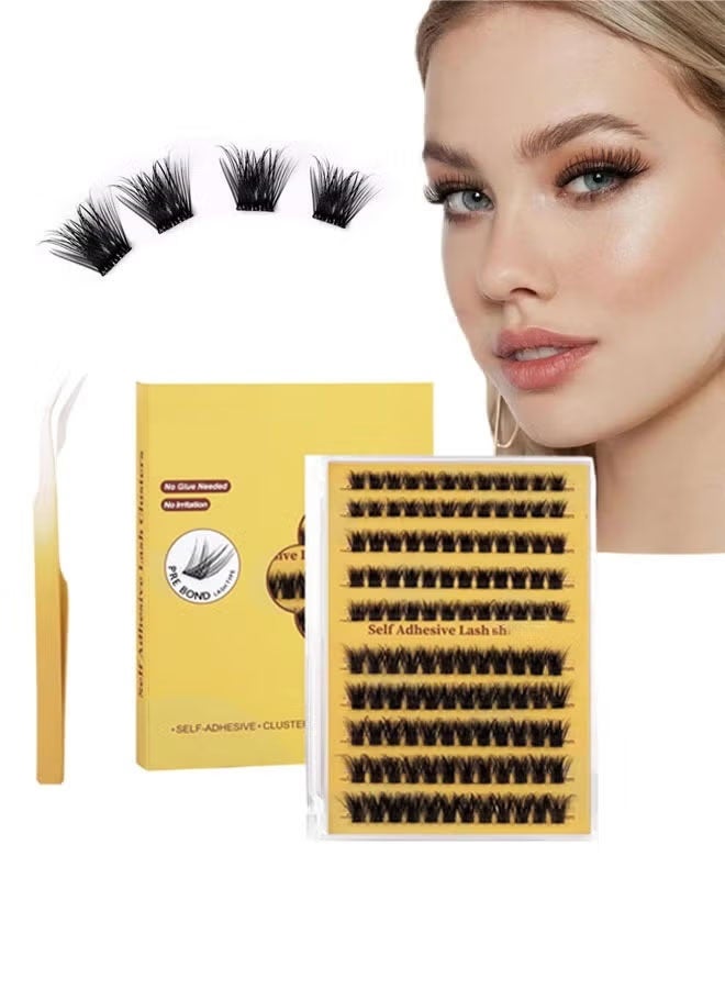 جلامكيت رموش لاصقة ذاتياً بمظهر طبيعي، لا تحتاج إلى غراء، مجموعات رموش مع ملقط للرموش، 120 مجموعة رموش قابلة لإعادة الاستخدام، رموش لاصقة ذاتياً للمبتدئين، امتدادات رموش DIY للاستخدام المنزلي - Image 1