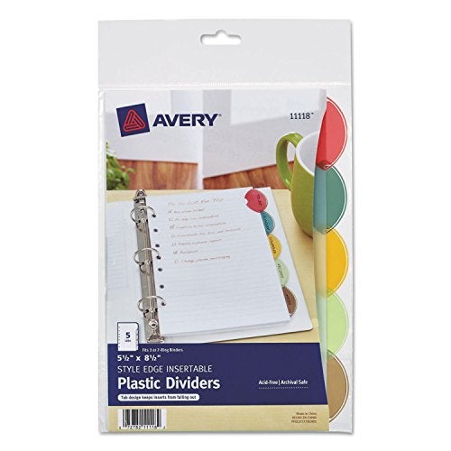 Avery 11118 Mini Dividers, 5/ST, 5-1/2-Inch x8-1/2-Inch, 7-Hole Punch, Multi - Image 3