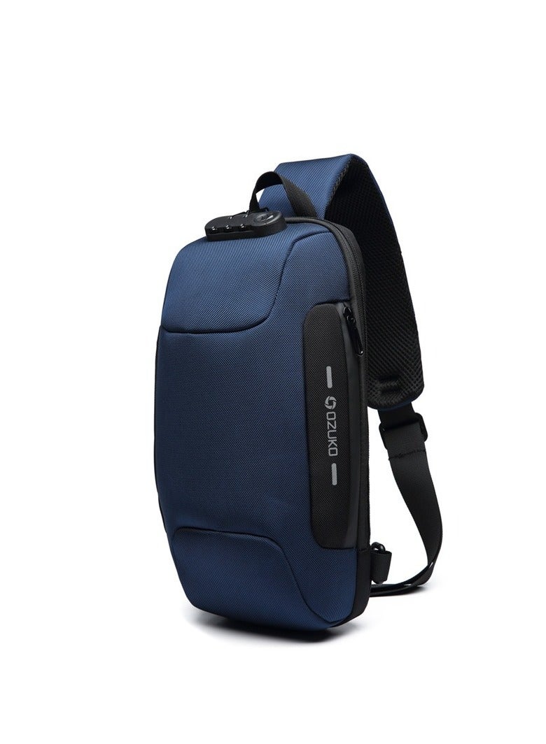 OZUKO Men's Waterproof Outdoor Portable multifunctional  Crossbody Bag With USB Port Crossbody Bag ，Men's tactical chest bag - Image 1