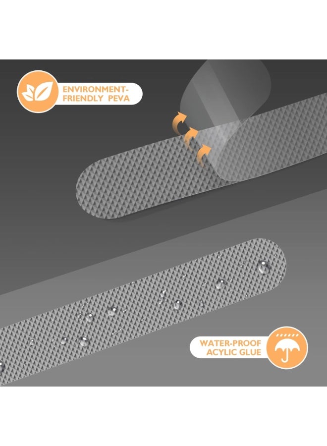 Clear, Heavy-Duty Anti-Slip Safety Strips (10 Pcs, 20cm) for Showers, Bath Tubs, and Stairs - Invisible Strong Adhesive Decals with Scraper | Durable, Non-Toxic Solution for Secure Grip on Wet Surfaces, Easy to Install and Remove. - Image 3
