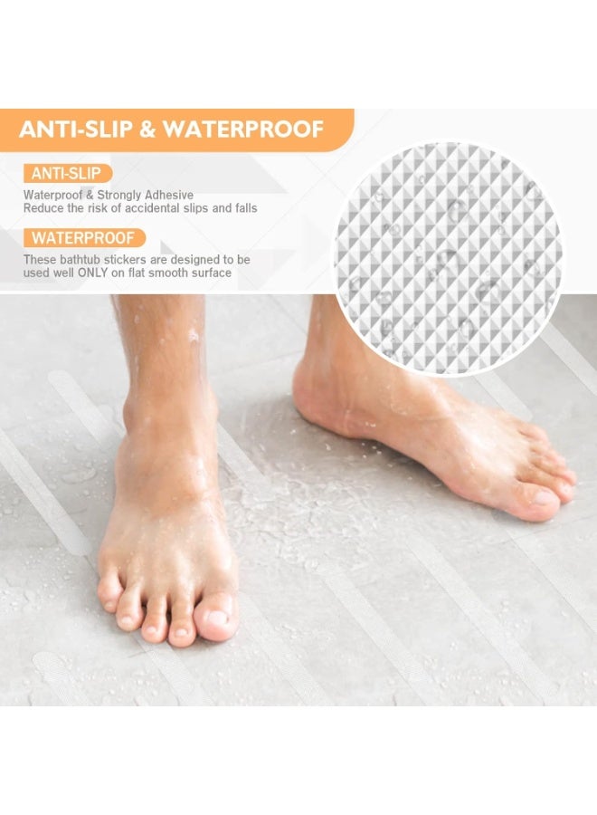 Clear, Heavy-Duty Anti-Slip Safety Strips (10 Pcs, 20cm) for Showers, Bath Tubs, and Stairs - Invisible Strong Adhesive Decals with Scraper | Durable, Non-Toxic Solution for Secure Grip on Wet Surfaces, Easy to Install and Remove. - Image 2