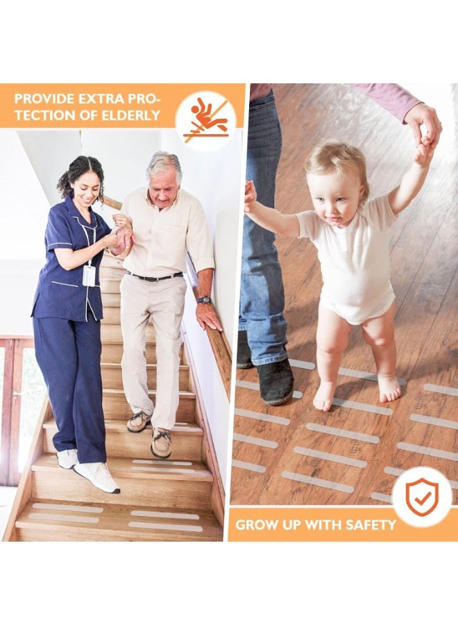 Clear, Heavy-Duty Anti-Slip Safety Strips (10 Pcs, 20cm) for Showers, Bath Tubs, and Stairs - Invisible Strong Adhesive Decals with Scraper | Durable, Non-Toxic Solution for Secure Grip on Wet Surfaces, Easy to Install and Remove. - Image 4
