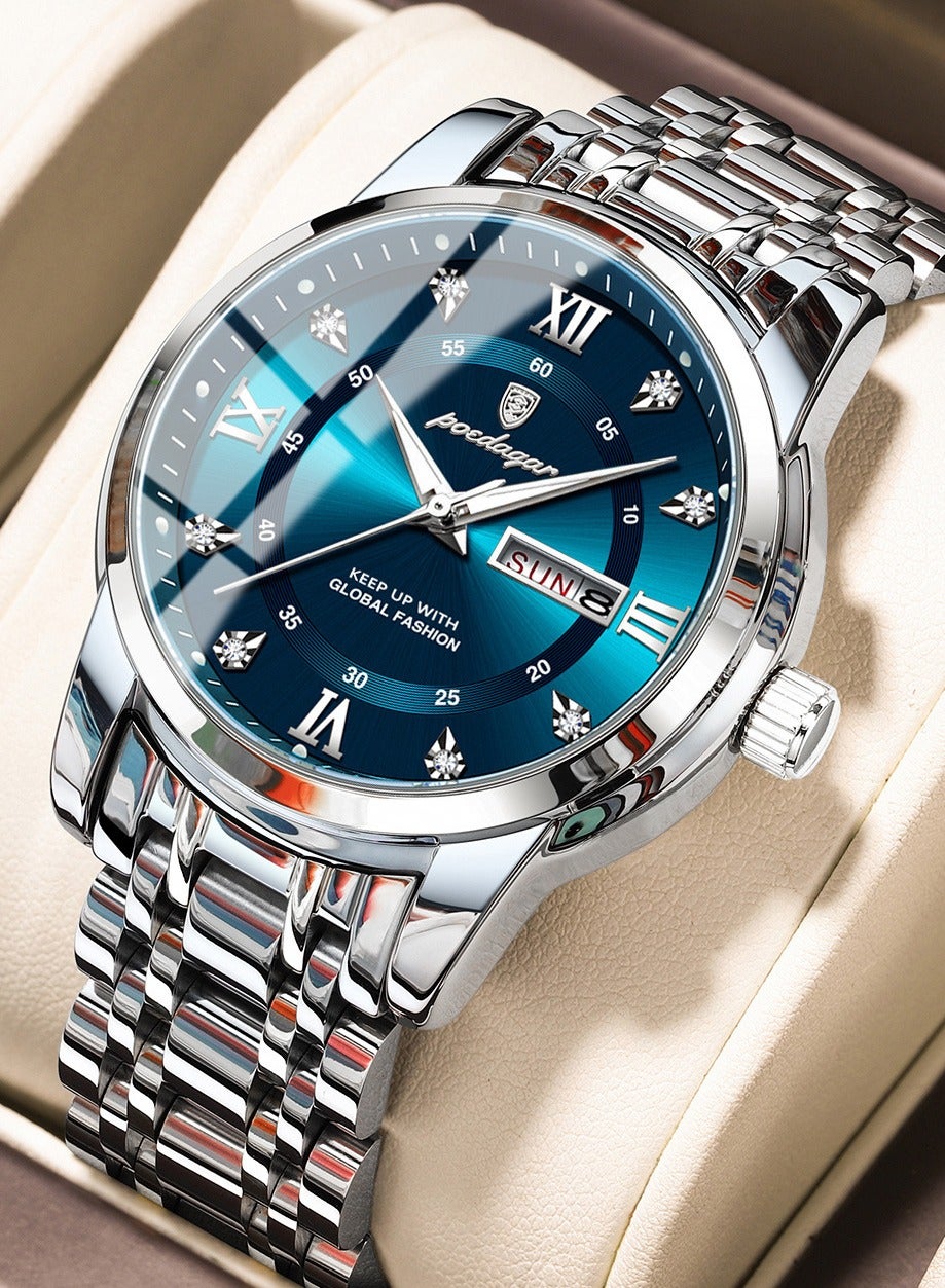 POEDAGAR Watches for Men ,Waterproof Luminous Men's Watch Quartz-Case 41mm