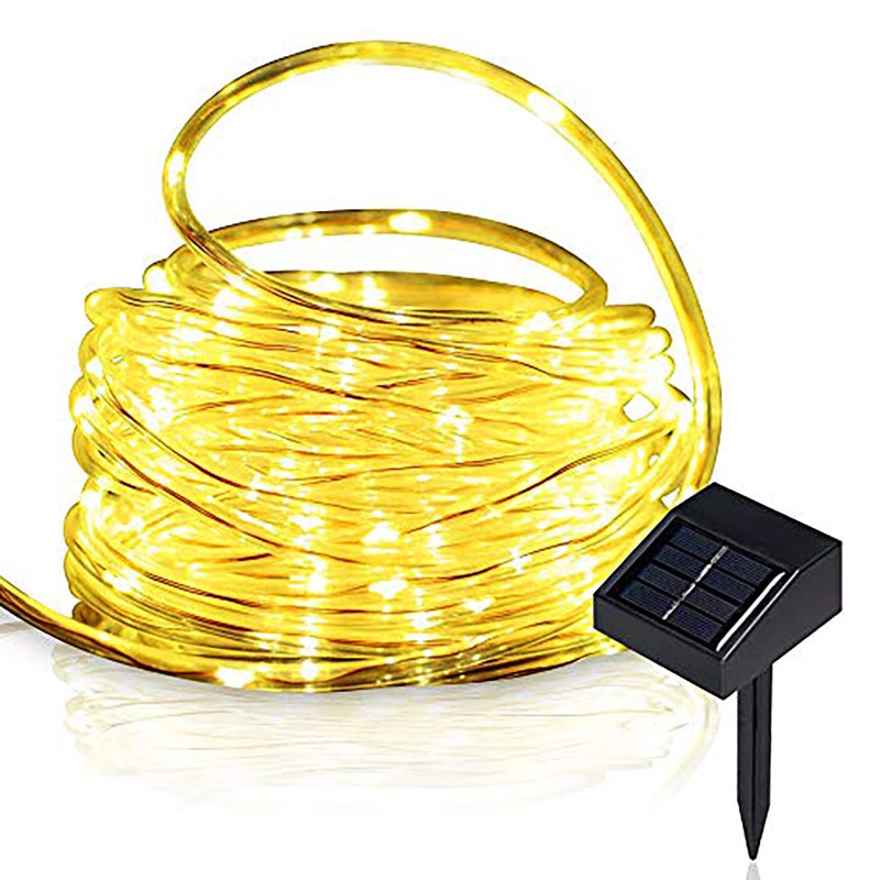 lychee Solar Rope Lights Outdoor 16.5ft 50LED Waterproof Solar Power String w/Light Outdoor Rope Lights Ideal for Home Garden Party Wedding Decoration (Warm White)