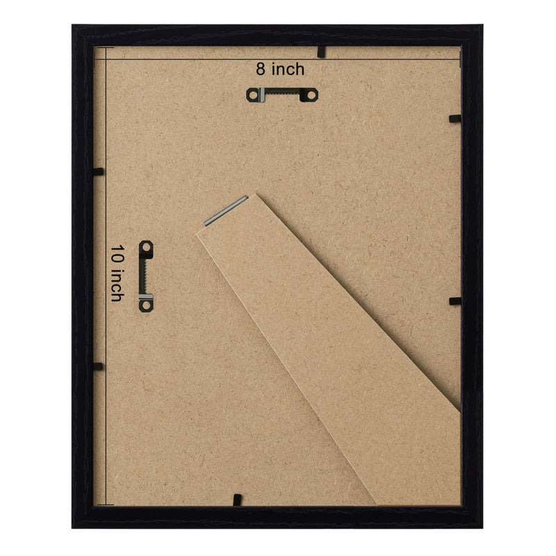 eletecpro 8x10 Picture Frames Set of 10 with Clear Acrylic Cover, Gallery Wall Decor, Displays 5x7 Photos with Mat or 8x10 Without, Horizontal or Vertical for Tabletop and Wall, Black - Image 4