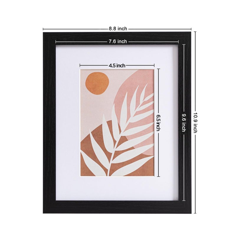 eletecpro 8x10 Picture Frames Set of 10 with Clear Acrylic Cover, Gallery Wall Decor, Displays 5x7 Photos with Mat or 8x10 Without, Horizontal or Vertical for Tabletop and Wall, Black - Image 3
