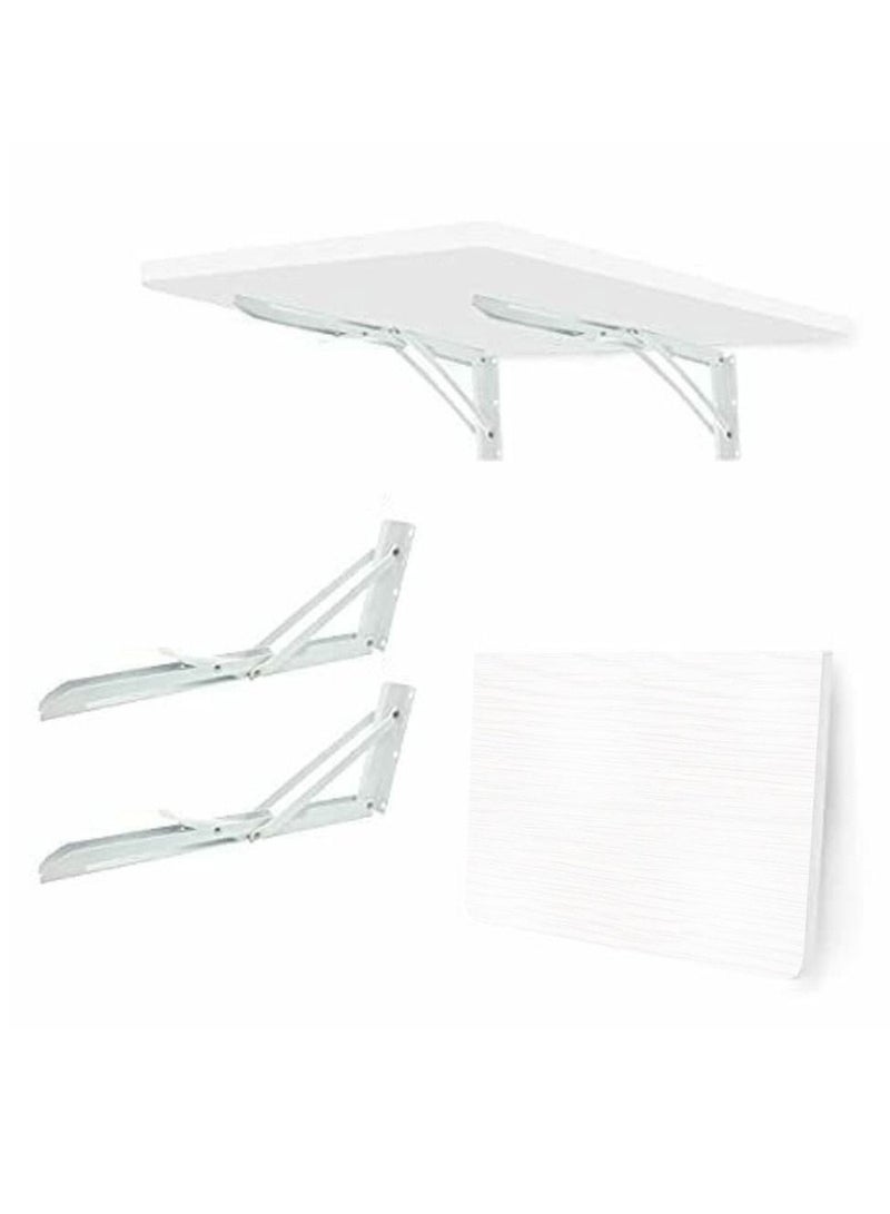 CATANES طاولة قابلة للطي مثبتة على الحائط للكمبيوتر باللون الأبيض 40*80 سم - Image 2