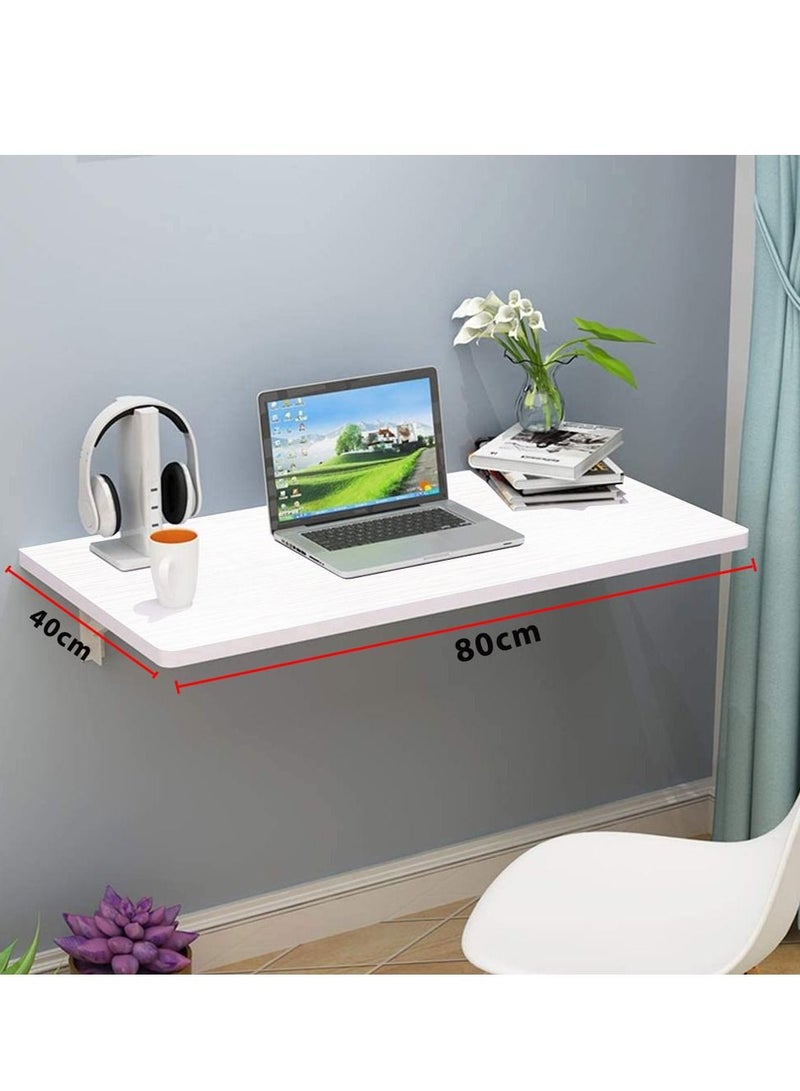 CATANES طاولة قابلة للطي مثبتة على الحائط للكمبيوتر باللون الأبيض 40*80 سم - Image 3