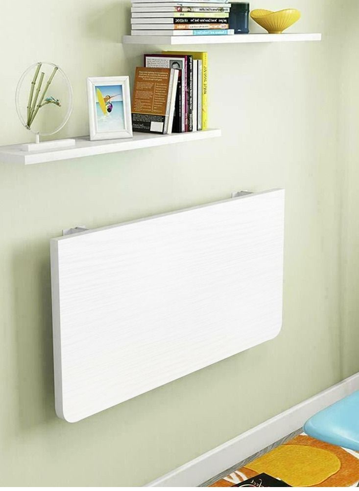 CATANES طاولة قابلة للطي مثبتة على الحائط للكمبيوتر باللون الأبيض 40*80 سم - Image 5