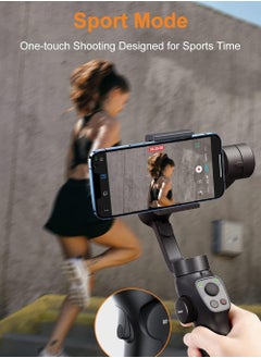 Generic 3-Axis Gimbal Stabilizer for Smartphone, Upgraded Face Tracking Focus Wheel Foldable Gimbal with Focus Wheel, Phone Stabilizer for Video Recording Vlog - Capture 2s Combo  - Image 4