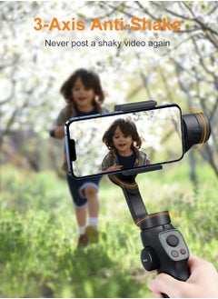 Generic 3-Axis Gimbal Stabilizer for Smartphone, Upgraded Face Tracking Focus Wheel Foldable Gimbal with Focus Wheel, Phone Stabilizer for Video Recording Vlog - Capture 2s Combo  - Image 2