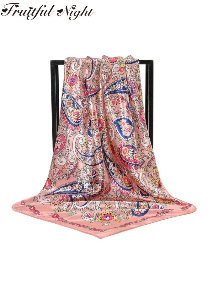 Fruitful Night - Square Satin Headscarf - Silk Headscarf Square Hair Scarf Large Headscarf Women's Sleeping Headscarf - Image 1